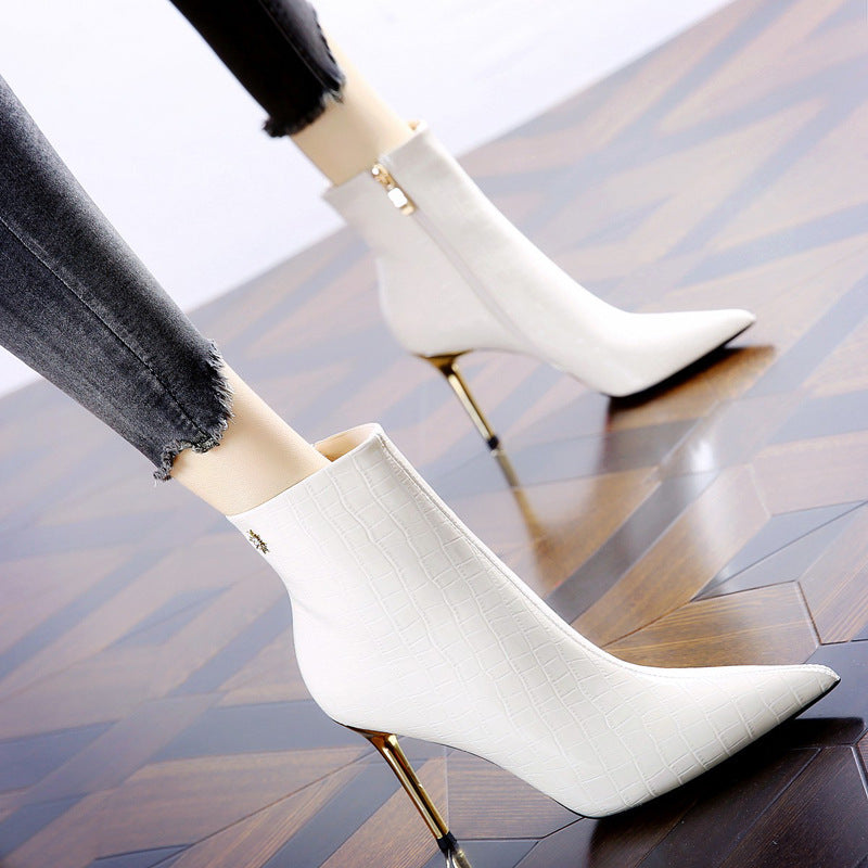 Spitze High Heels Lackleder Stilettos