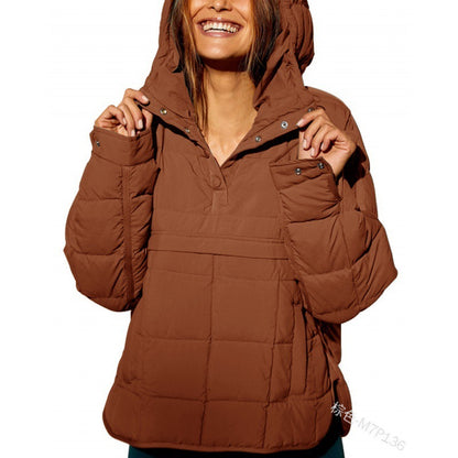 Warme Hoodie Daunenjacke Damen