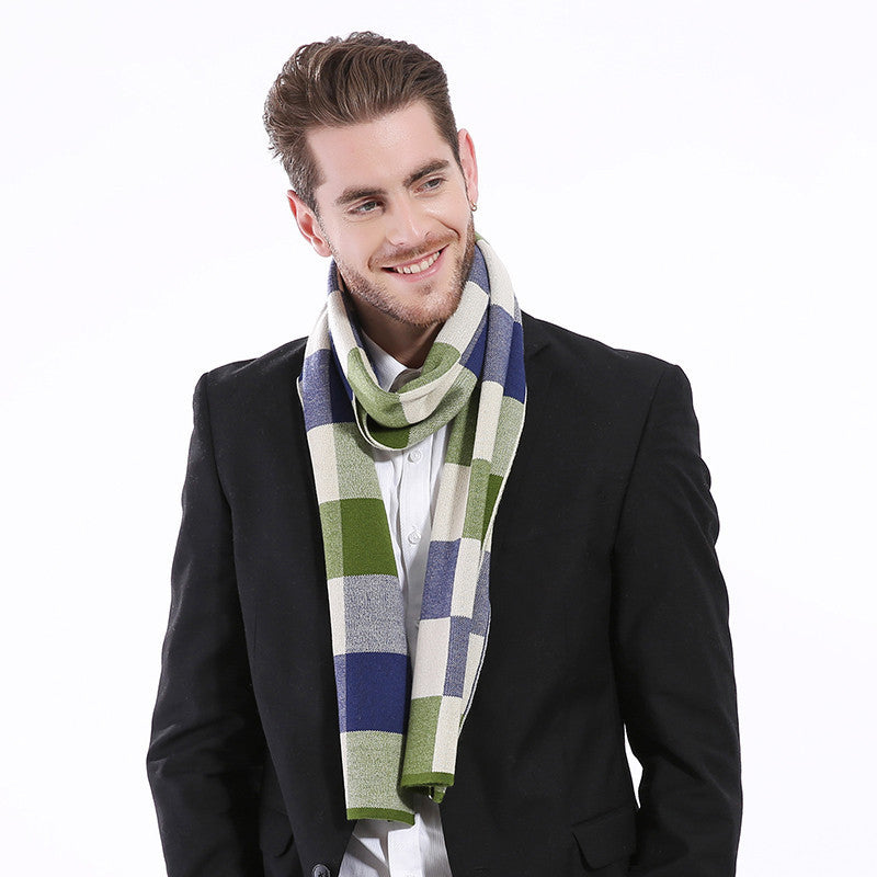 Herren Karoschal aus Wolle – Britischer Stil, 180x30 cm