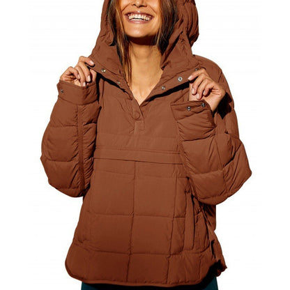 Warme Hoodie Daunenjacke Damen