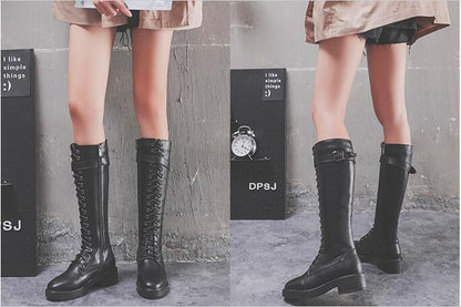 Damen Lange Stiefel Hohe Stiefel Flache Stiefel Große Größe
