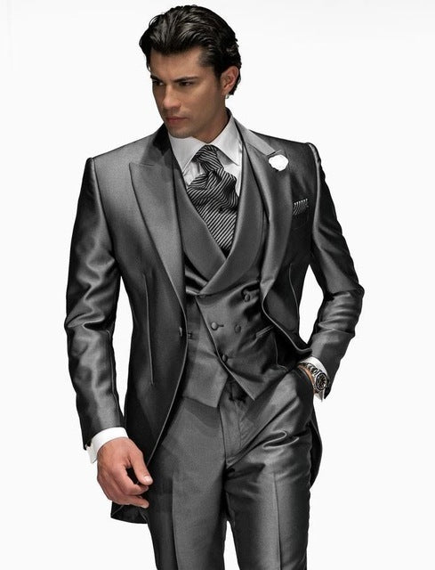 Dreiteiliger Herrenanzug – Slim Fit Business Casual Anzug mit Weste