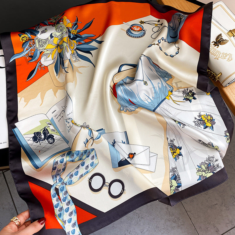 Quadratischer Schal Damen Frühling Maulbeerseide Schal Schal