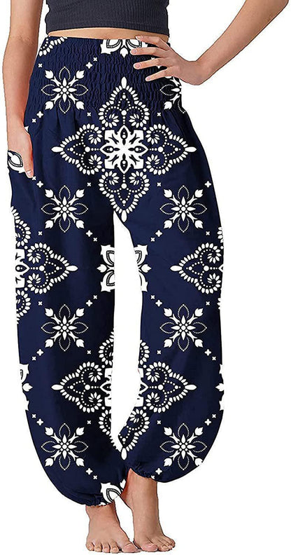 Damen Pumphose mit Bohemian-Print, lange Hose