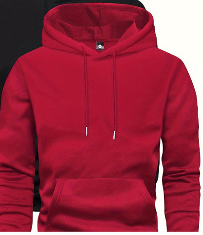 Herren Hoodie mit Tasche – Einfarbig