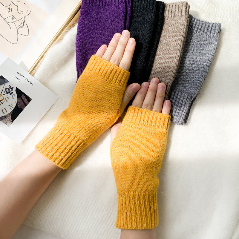 Frauen Stilvolle Hand Mädchen Arm Häkeln Stricken Hohl Warme Fingerlose Handschuhe