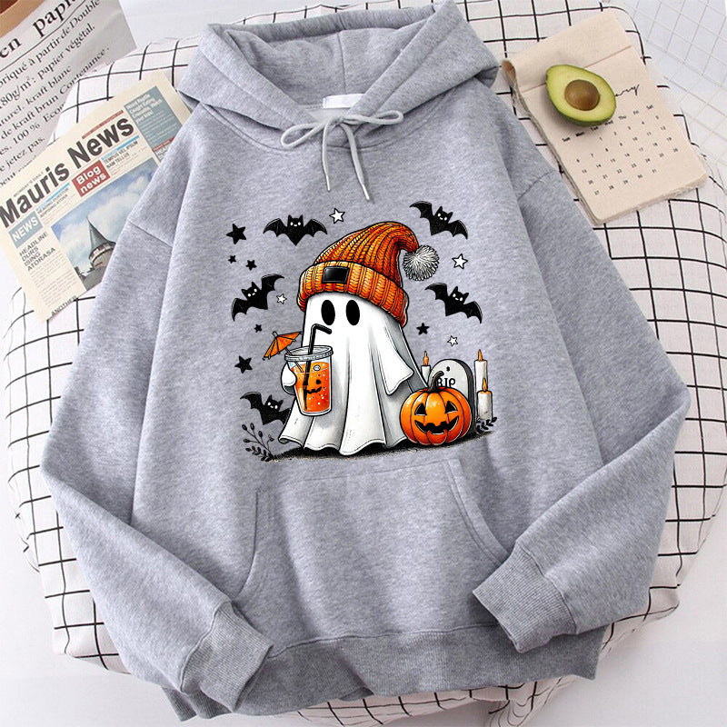 Halloween Geist Kürbis Fledermaus Hoodies Für Frauen Mode Mit Kapuze