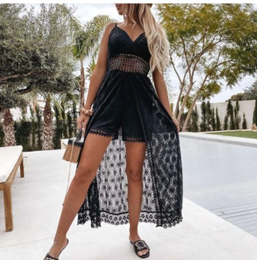 Lässiger Jumpsuit mit Sling-Nähten und hohlem Jumpsuit