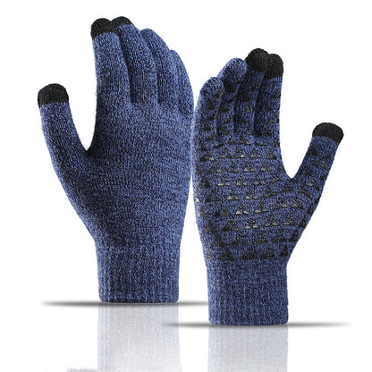 Winter-Strickhandschuhe für Männer und Frauen, warm, zum Radfahren, kältebeständig, rutschfest, dreieckig, versetzt, warme Handschuhe