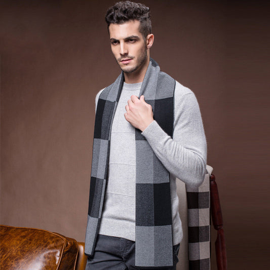 Herren Karo-Schal – Warmer Wollschal für den Winter
