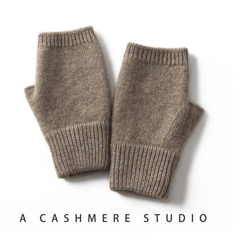 Reine Kaschmir Halbfingerhandschuhe für Frauen Herbst Winter verschiedene Farben