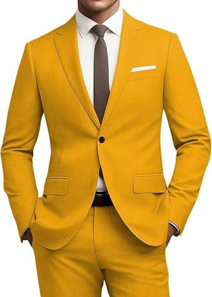 Eleganter Herrenanzug im Slim Fit – 2-teiliges Set inkl. Krawatte