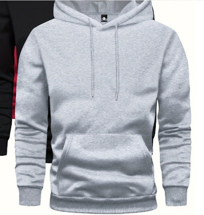 Herren Hoodie mit Tasche – Einfarbig