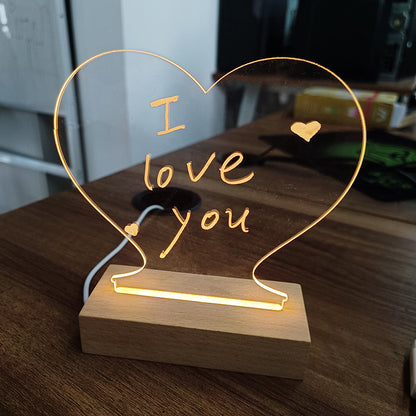 Kreatives Notizbrett, kreatives LED-Nachtlicht, USB-Nachrichtenbrett, Urlaubslicht mit Stift, Geschenk für Kinder, Freundin, Dekoration, Nachtlampe