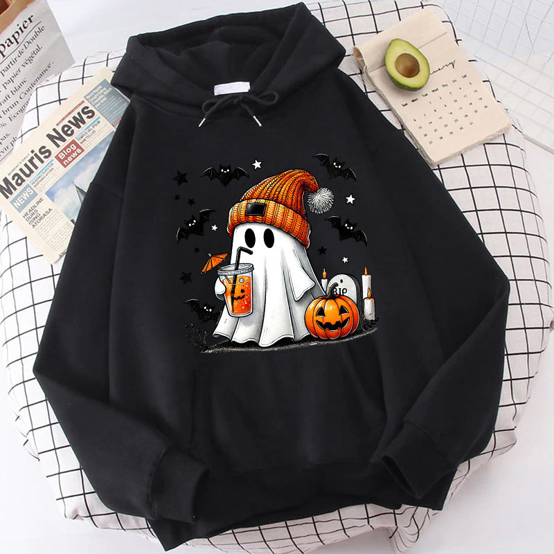Halloween Geist Kürbis Fledermaus Hoodies Für Frauen Mode Mit Kapuze