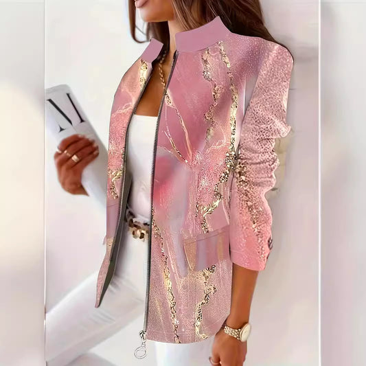 Modischer Blazer mit Marmor-Print
