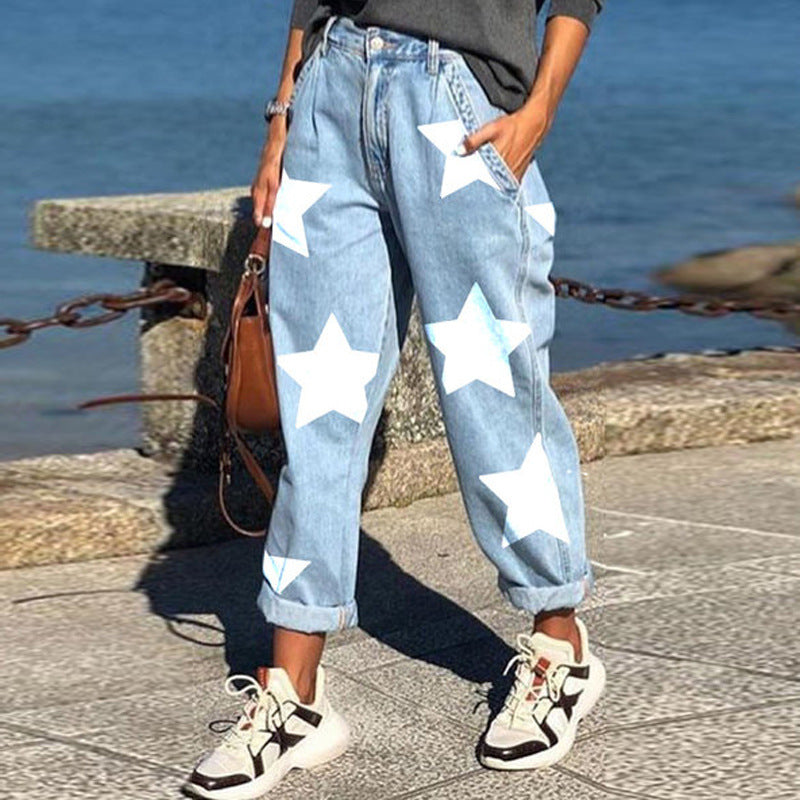 Lange Hosen Lose Casual Fünfzackigen Stern