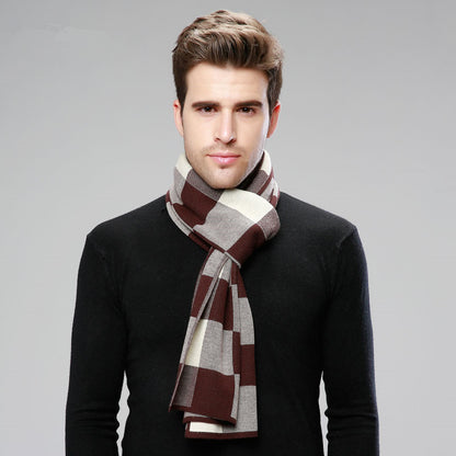 Herren Karoschal aus Wolle – Britischer Stil, 180x30 cm