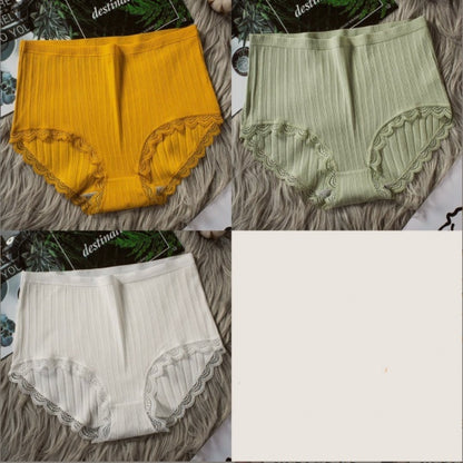 Atmungsaktive Baumwollunterwäsche mit hoher Taille für Damen