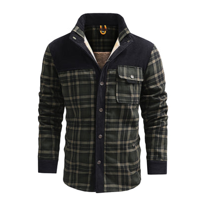 Herren Thermo-Jacke mit Karomuster – Langarm, Lockerer Schnitt
