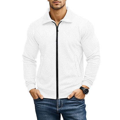 Herren Waffelstrick-Jacke mit Reverskragen – Casual Look für alle Jahreszeiten