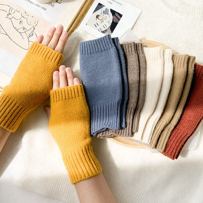 Frauen Stilvolle Hand Mädchen Arm Häkeln Stricken Hohl Warme Fingerlose Handschuhe