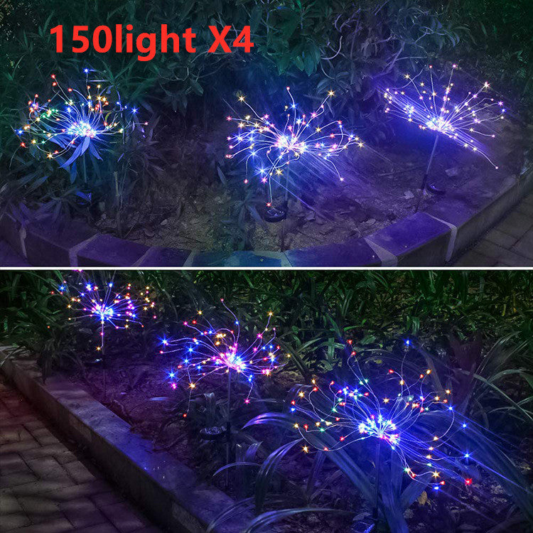 Neue Erdungsstecker Solar Feuerwerk Licht LED Lichterkette Kupferdraht Outdoor Garten Dekoration Sterne Lichter Weihnachtsbeleuchtung