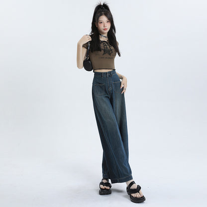 Modische Retro-Lose Gerade Lange Hosen Für Damen