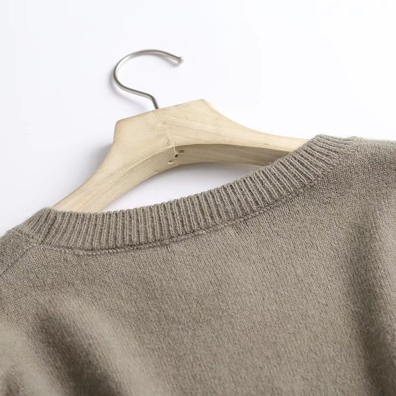 Karierter Freizeitpullover Lockerer Pullover