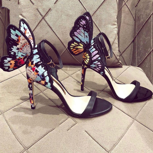 Schwarze All-Match-Sandalen mit hohen Absätzen und Stilettos für Damen