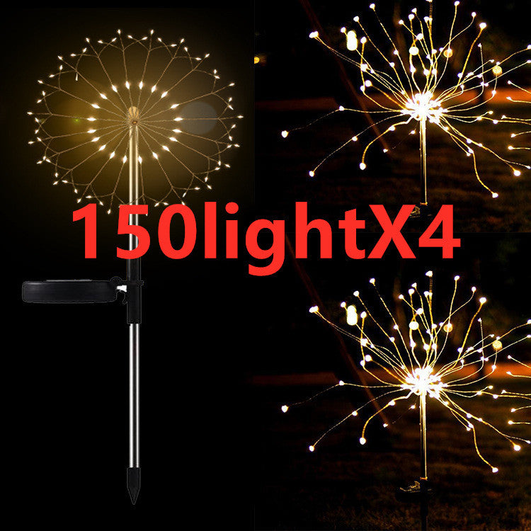 Neue Erdungsstecker Solar Feuerwerk Licht LED Lichterkette Kupferdraht Outdoor Garten Dekoration Sterne Lichter Weihnachtsbeleuchtung