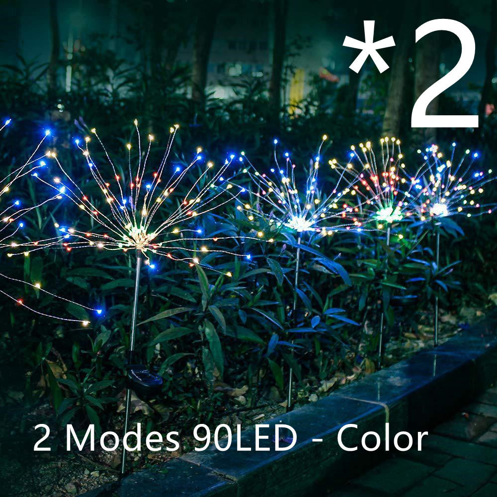 Neue Erdungsstecker Solar Feuerwerk Licht LED Lichterkette Kupferdraht Outdoor Garten Dekoration Sterne Lichter Weihnachtsbeleuchtung