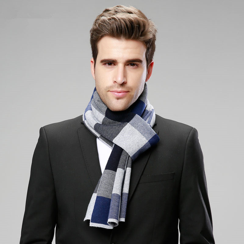 Herren Karoschal aus Wolle – Britischer Stil, 180x30 cm