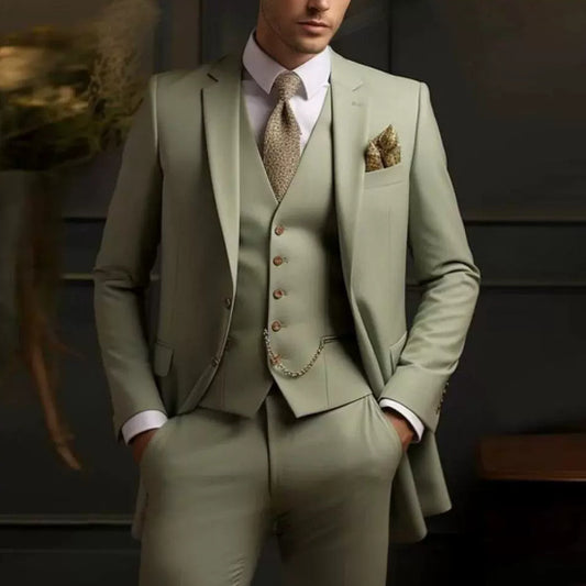 Dreiteiliger Herrenanzug – Slim Fit Anzug mit Weste für Business & Anlass
