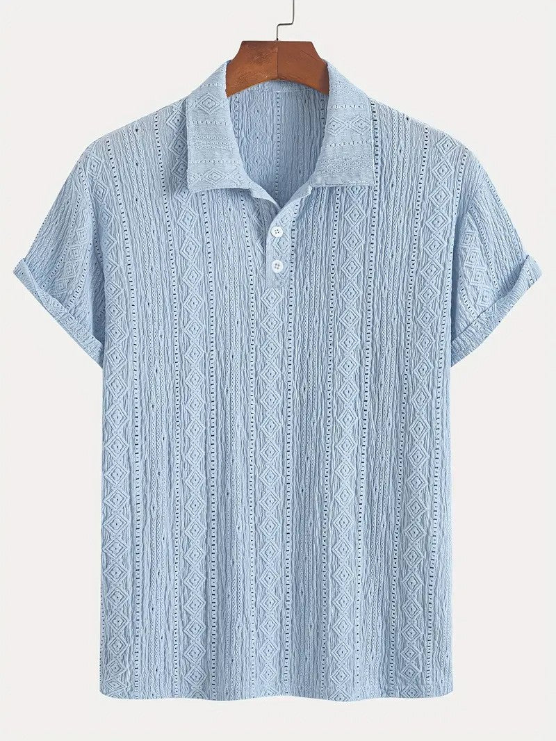 Herren Sommerhemd mit Hohldesign – Leicht, Atmungsaktiv & Kurzarm