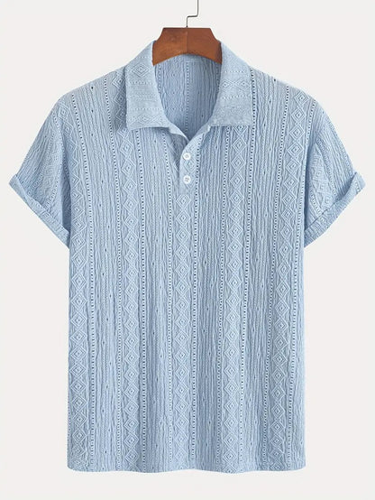 Herren Sommerhemd mit Hohldesign – Leicht, Atmungsaktiv & Kurzarm
