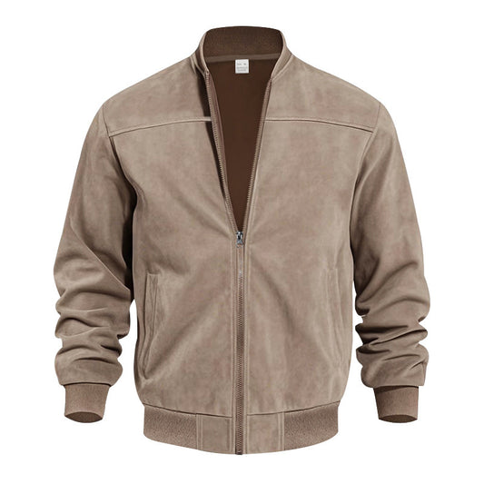 Herren Freizeitjacke aus Wildlederimitat – Große Größen mit Reißverschluss