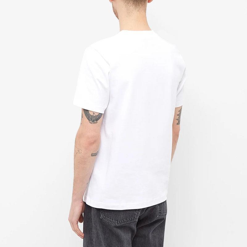Locker geschnittenes T-Shirt mit Hamburger-Aufdruck – Kurzarm-Shirt aus Leinen