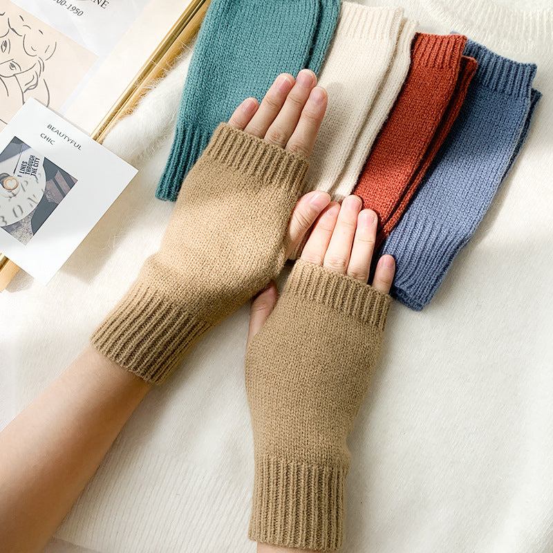 Frauen Stilvolle Hand Mädchen Arm Häkeln Stricken Hohl Warme Fingerlose Handschuhe