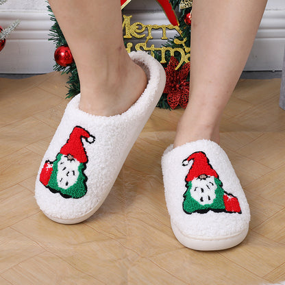 Niedlichen Cartoon Weihnachtsmann Hausschuhe Paar Indoor Boden Schlafzimmer Slipper Weihnachten warme Schuhe Frauen Männer