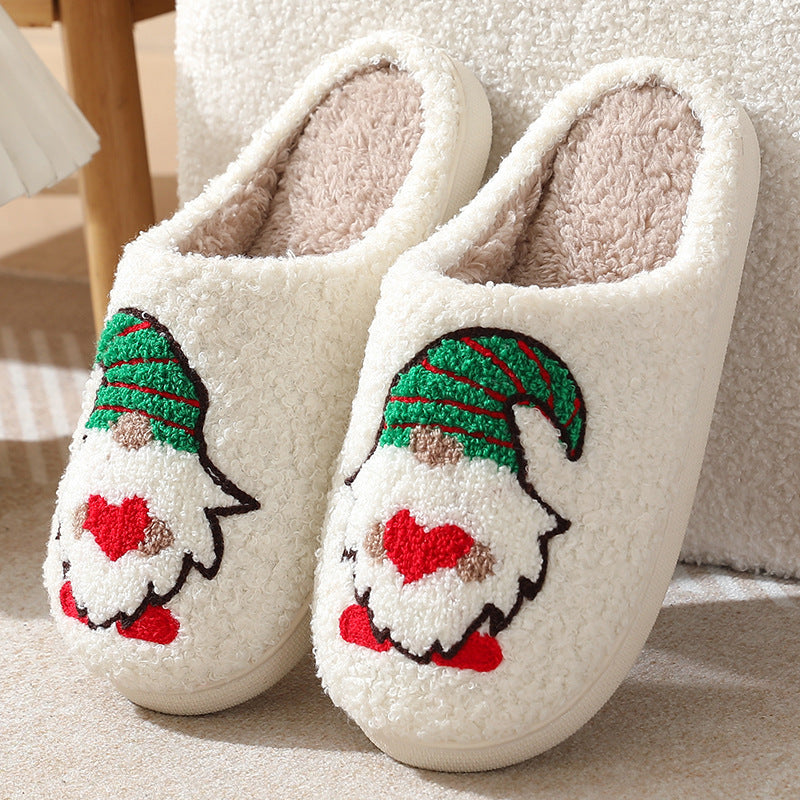 Niedlichen Cartoon Weihnachtsmann Hausschuhe Paar Indoor Boden Schlafzimmer Slipper Weihnachten warme Schuhe Frauen Männer