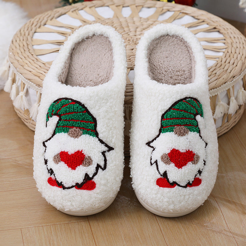 Niedlichen Cartoon Weihnachtsmann Hausschuhe Paar Indoor Boden Schlafzimmer Slipper Weihnachten warme Schuhe Frauen Männer
