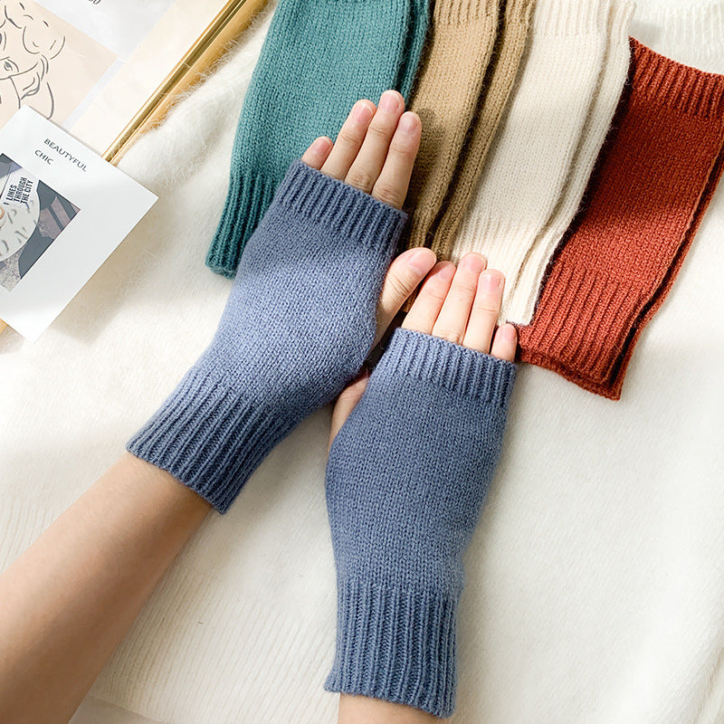 Frauen Stilvolle Hand Mädchen Arm Häkeln Stricken Hohl Warme Fingerlose Handschuhe