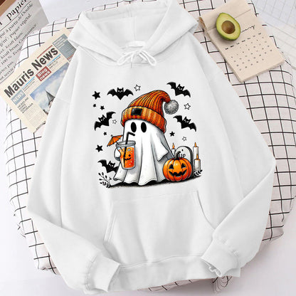 Halloween Geist Kürbis Fledermaus Hoodies Für Frauen Mode Mit Kapuze