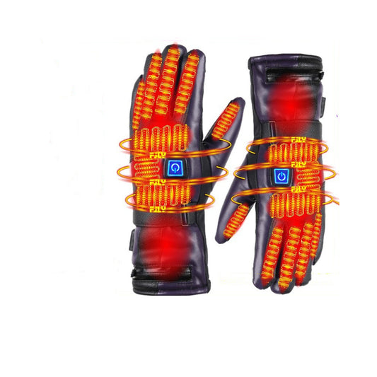 Beheizbare Motorradhandschuhe aus Leder – Vollfinger, wasserdicht