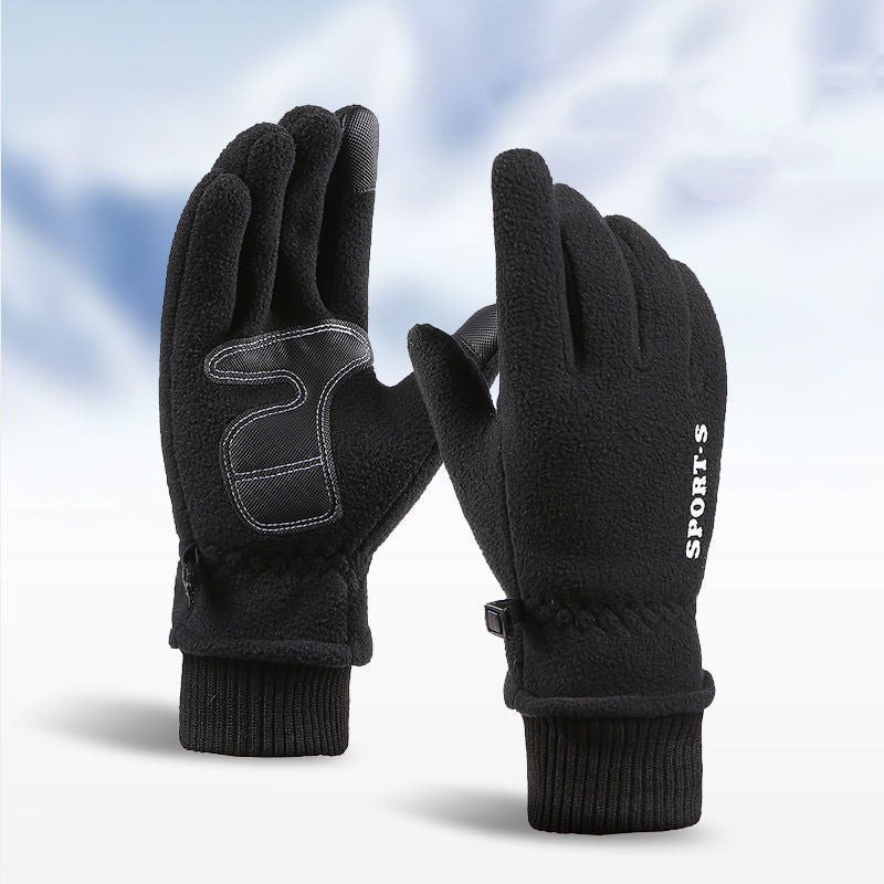 Outdoor-Skihandschuhe, Winter-Polarfleece-Klapphandschuhe, Winterhandschuhe für Männer und Frauen sowie samtverdickte, warme Touchscreen-Handschuhe