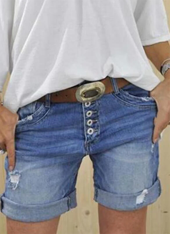 Jeansshorts mit hoher Taille für Damen