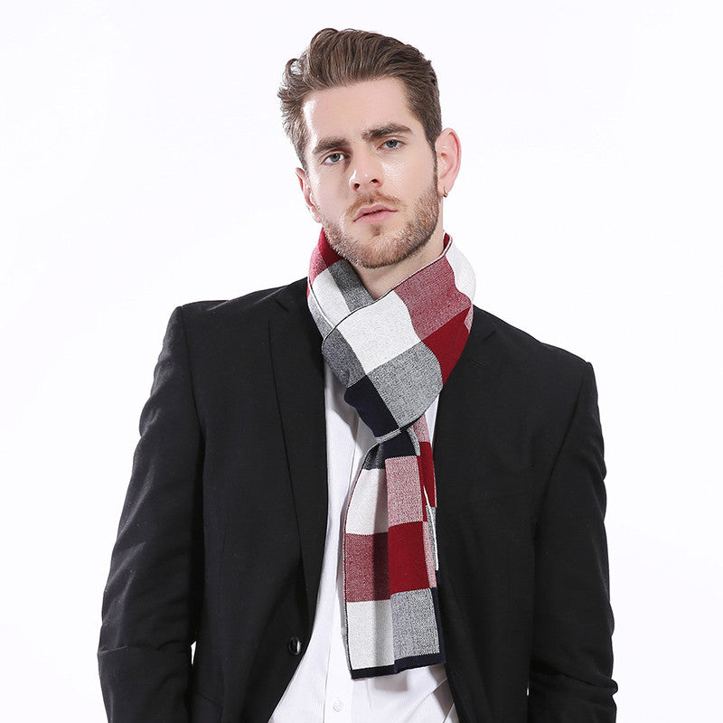 Herren Karoschal aus Wolle – Britischer Stil, 180x30 cm