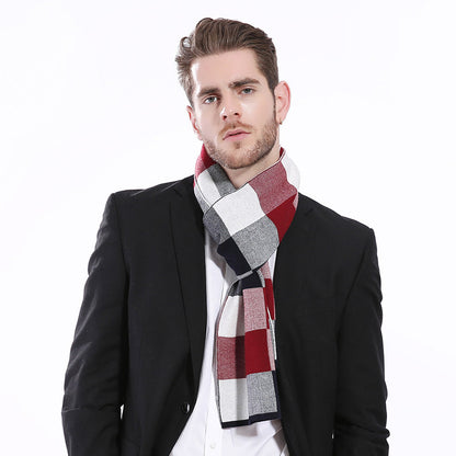 Herren Karoschal aus Wolle – Britischer Stil, 180x30 cm
