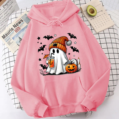 Halloween Geist Kürbis Fledermaus Hoodies Für Frauen Mode Mit Kapuze